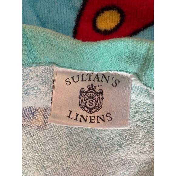 Colorful Fish Beach Towel Water Blue Green 55” x30" Cotton Sultans Linens - Picture 3 of 8